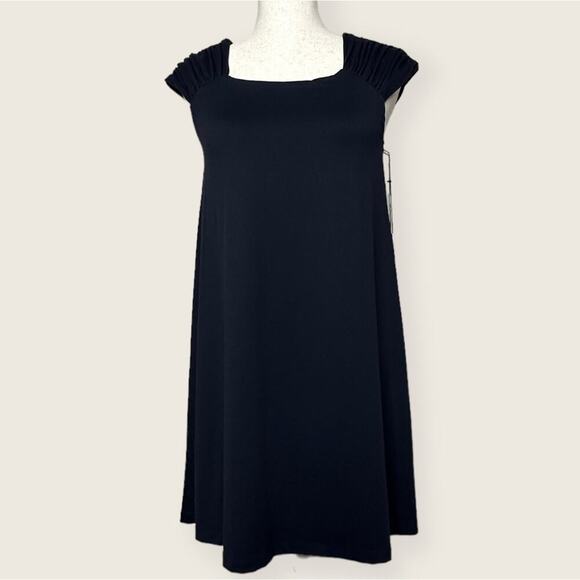 NWT | Susana Monaco | Gathered Shoulder Flare Dress | Black | Small - Picture 10 of 10